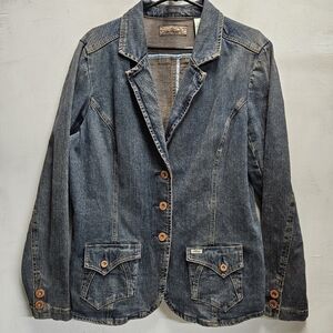 LEVIS Levi Strauss Signature Denim Blazer Western Style Jean Jacket Womens XL